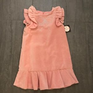 Halabaloo Pink Velvet Girls Dress